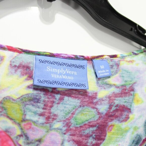 Simply Vera Women Blouse Multicolor Abstract Asymmetric Pullover Long Sleeve M - Picture 6 of 7